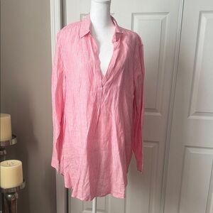 GAP Pink Striped Tunic Top